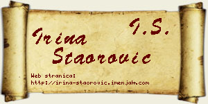 Irina Staorović vizit kartica